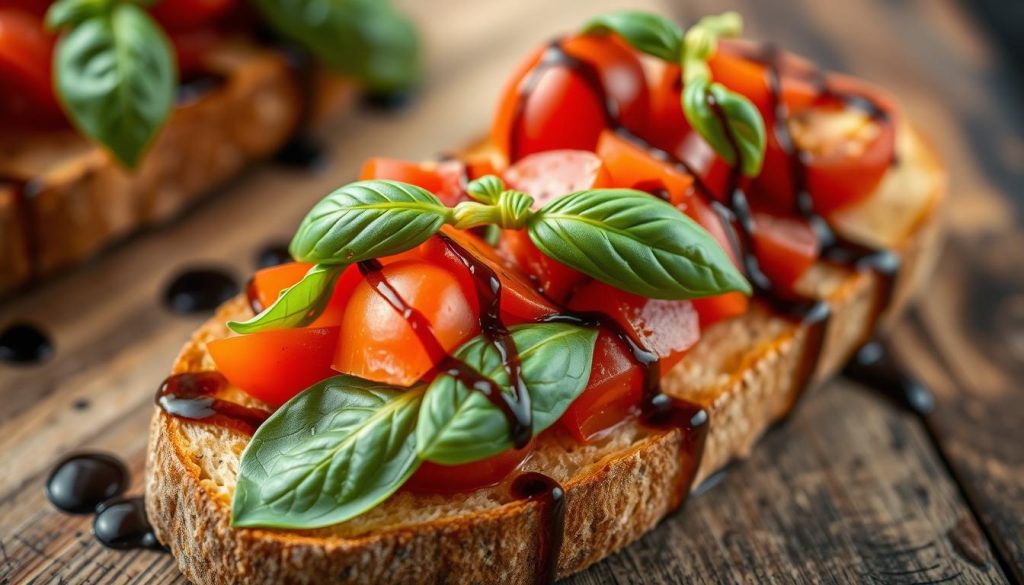 Utilisation de basilic frais bruschetta