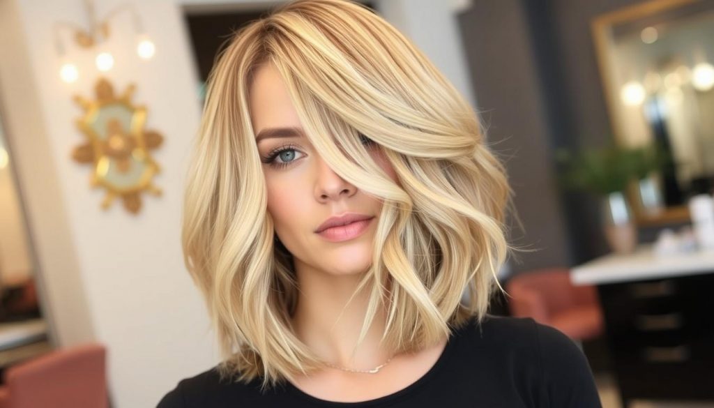 coupe de cheveux femme dégradé effilé mi-long