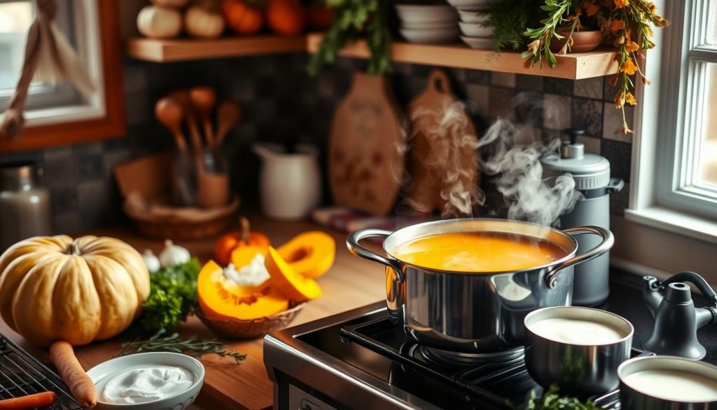 étapes recette soupe potimarron