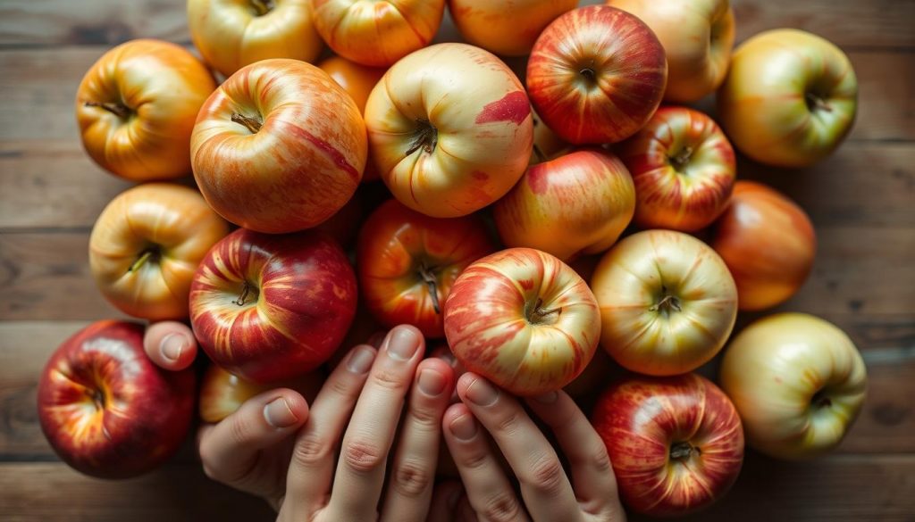 manipulation des pommes