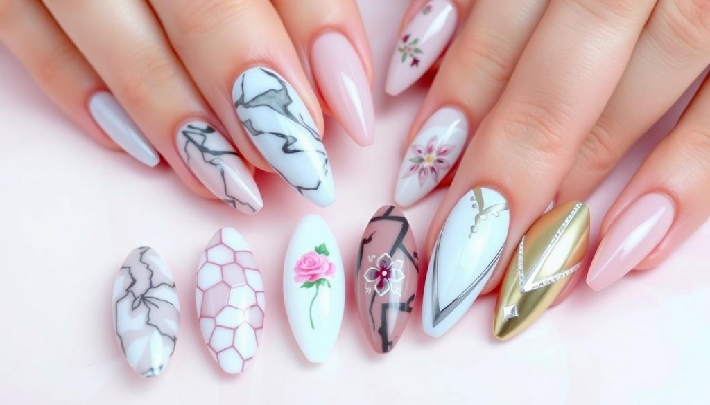 nail art pour ongles en amande