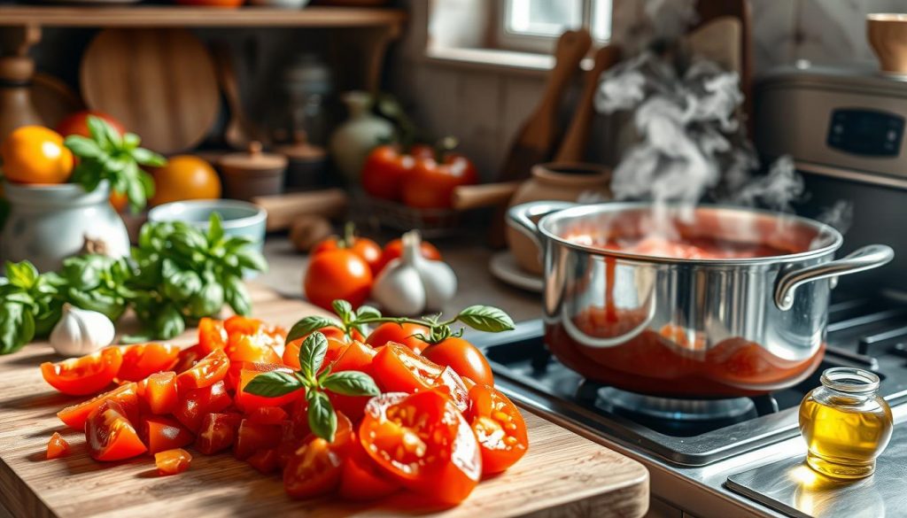 préparation tomates coulis