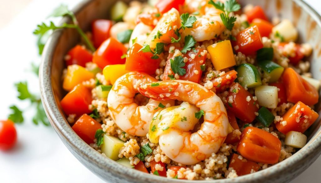 salade de quinoa crevettes