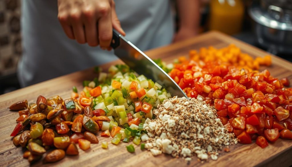 technique hachage salade mechouia